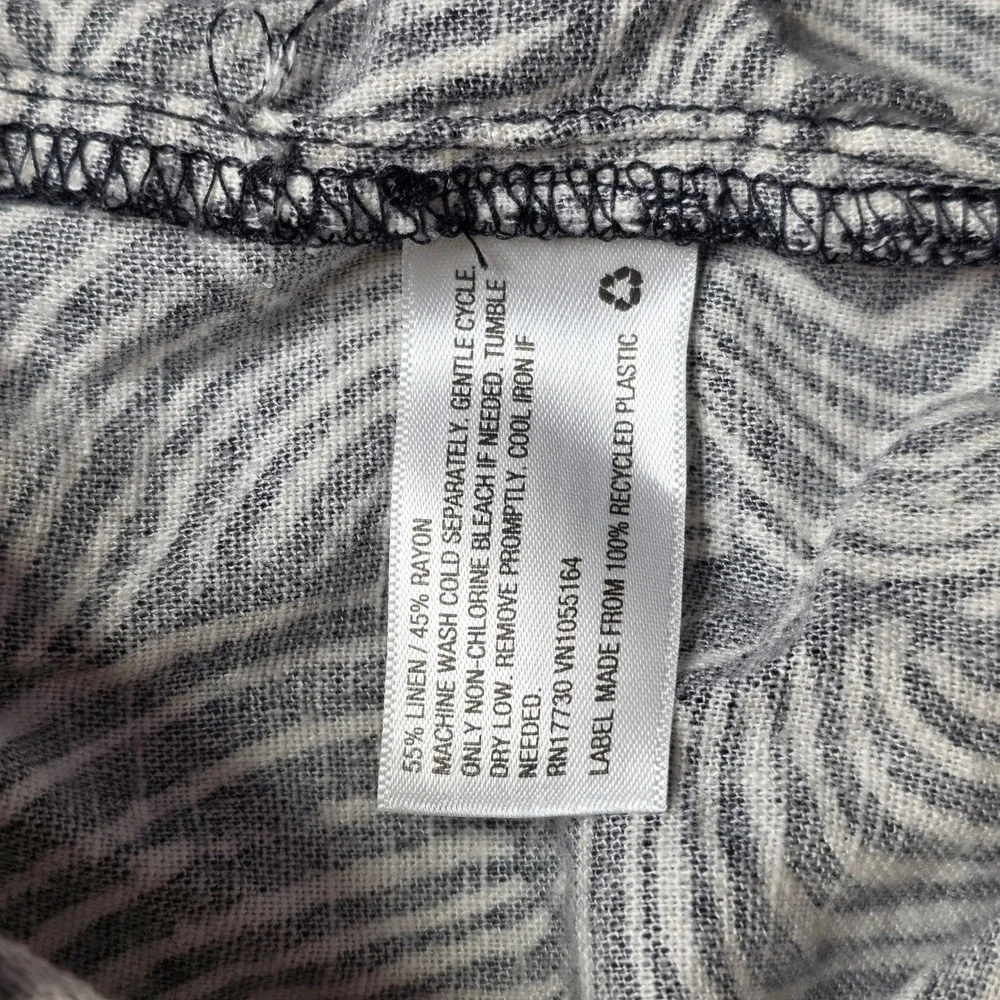 A New Day Shorts Womens XXL(20) Black White Abstract Swirl Linen‎ Blend Pockets